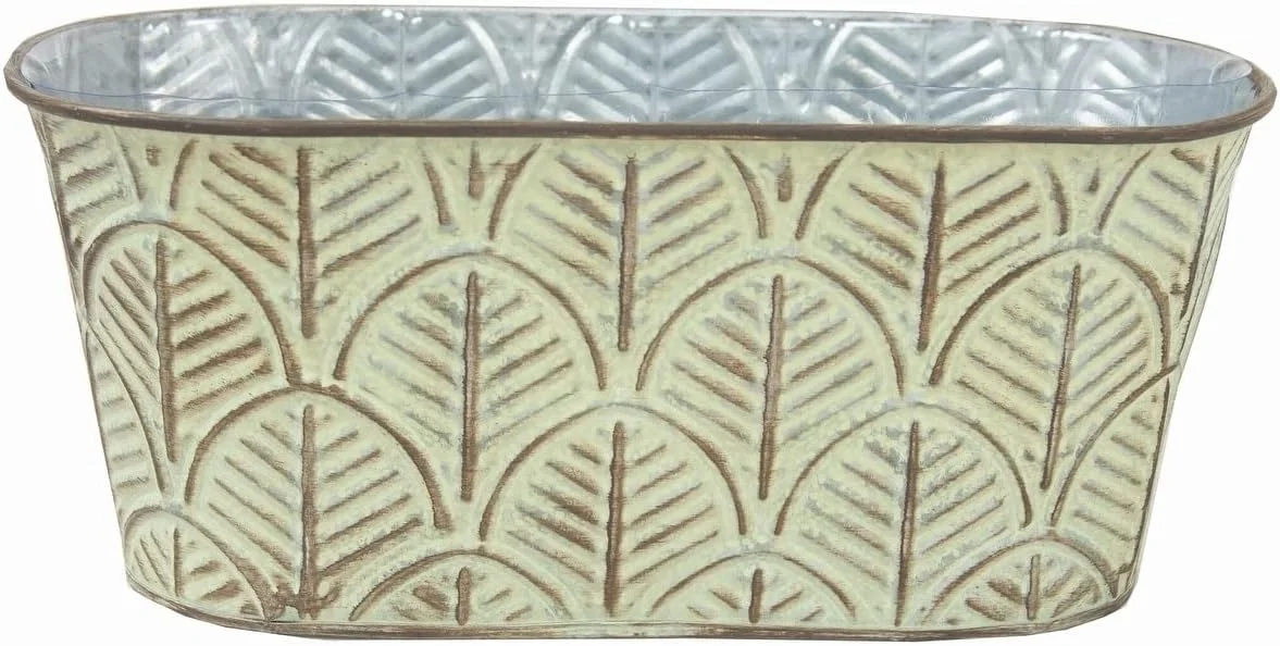 Leaves in Copper and Verdigris Color Planter Multi Metal