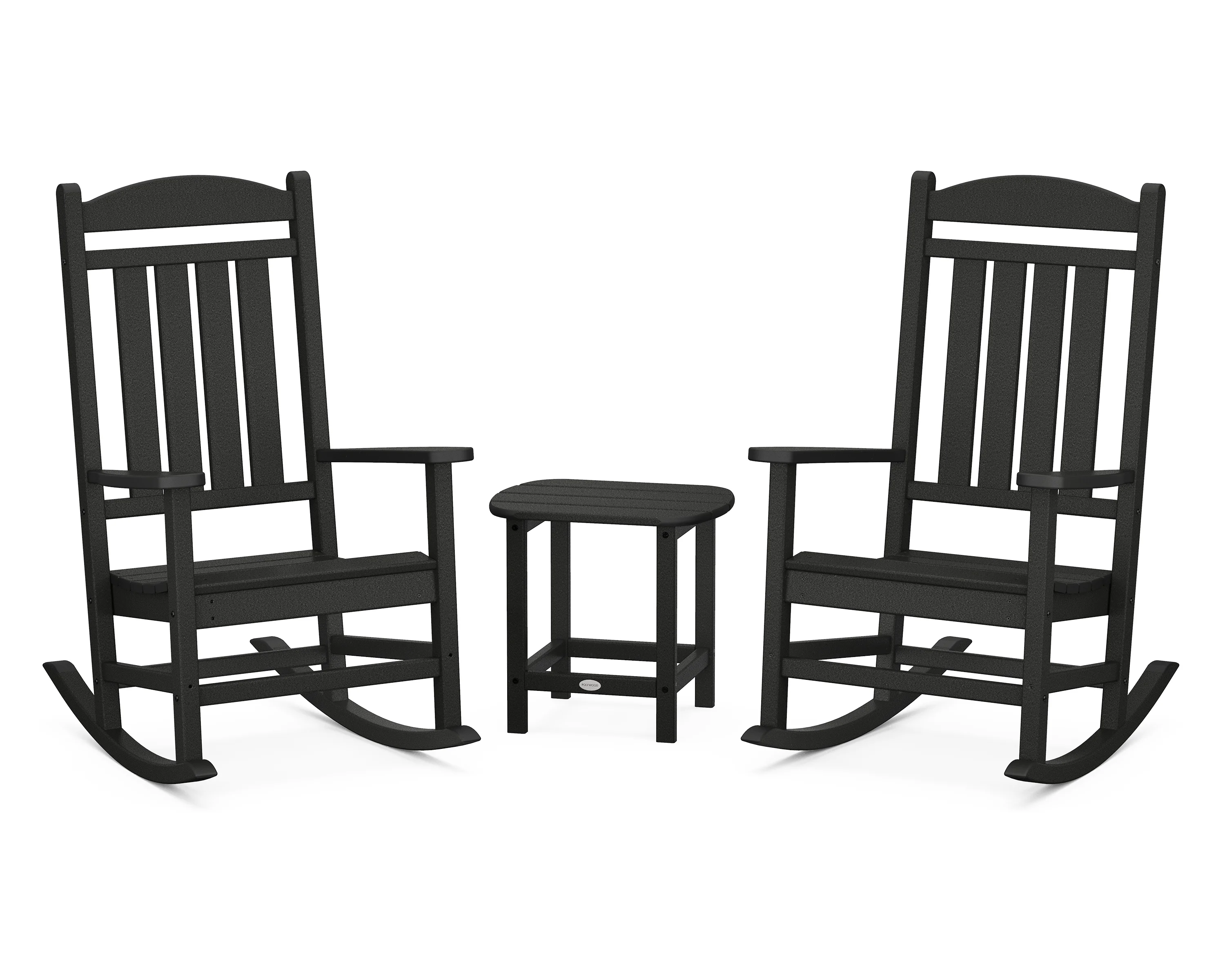 POLYWOOD Presidential Rocker 3-Piece Set in Black