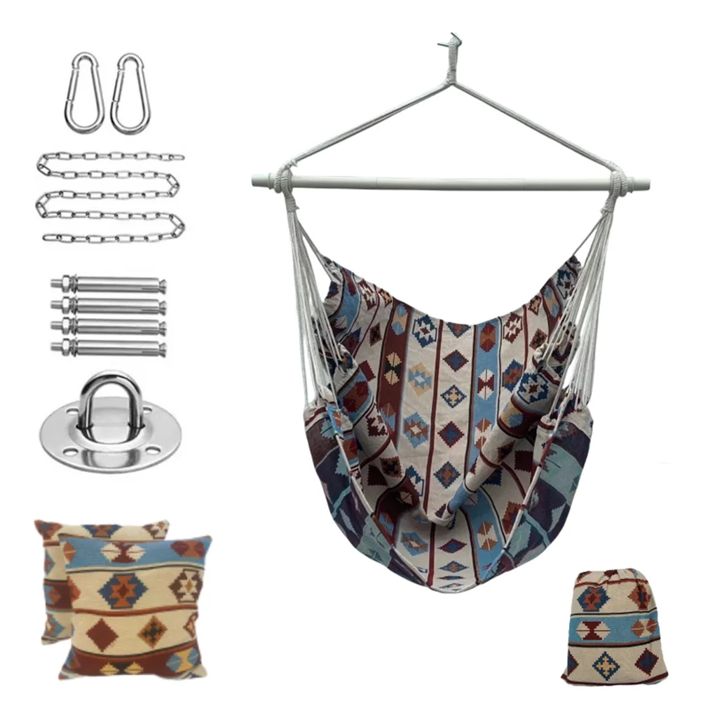 Hanging chair,Rope With Iron Chair Rope With Iron Bar Bar Patio Hammock Chair