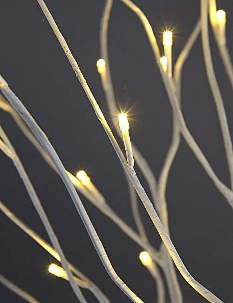 LIGHTSHARE 4 Feet Birch Tree, 48 LED Lights, Warm White, for Home, Festival, Party, and Christmas Decoration, Indoor and Outdoor Use
