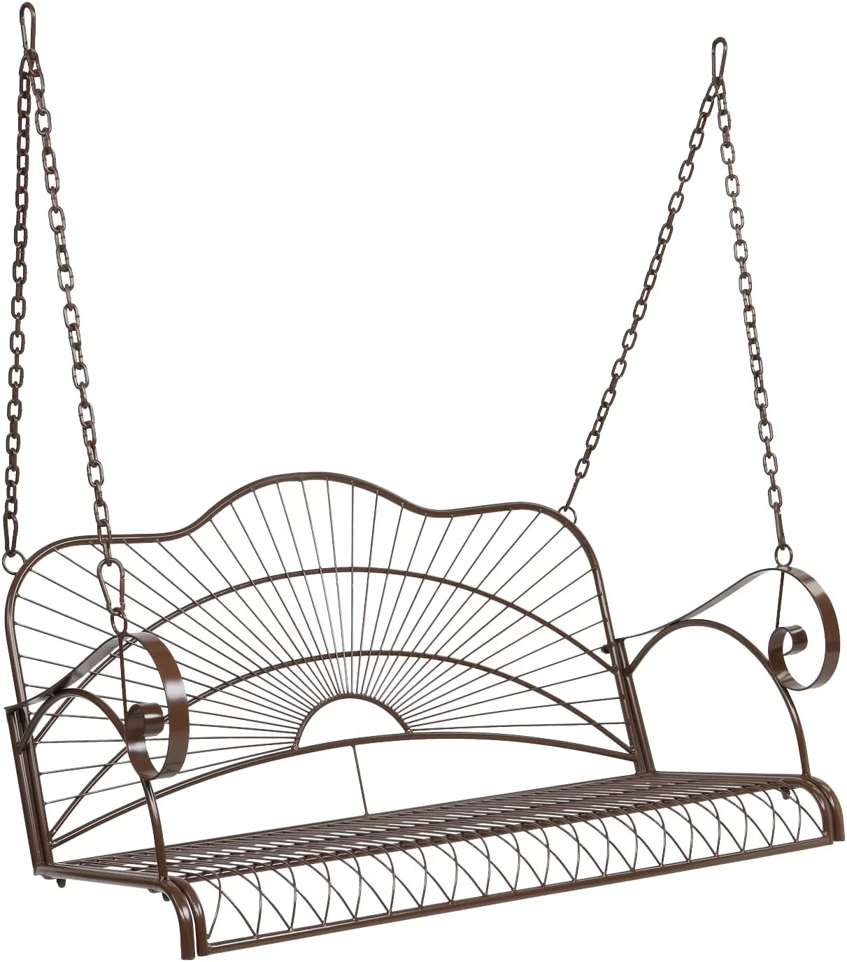 Upgraded Metal Patio Porch Swing, 660 LBS Weight Capacity Steel Porch Swing Chair for Outdoors, Heavy Duty Swing Chair Bench for Gardens & Yards (Pattern 3)