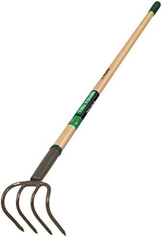 30024 Tru Tough 4-Tine Forged Cultivator, 5-Inch Head, 54-Inch Wood Handle
