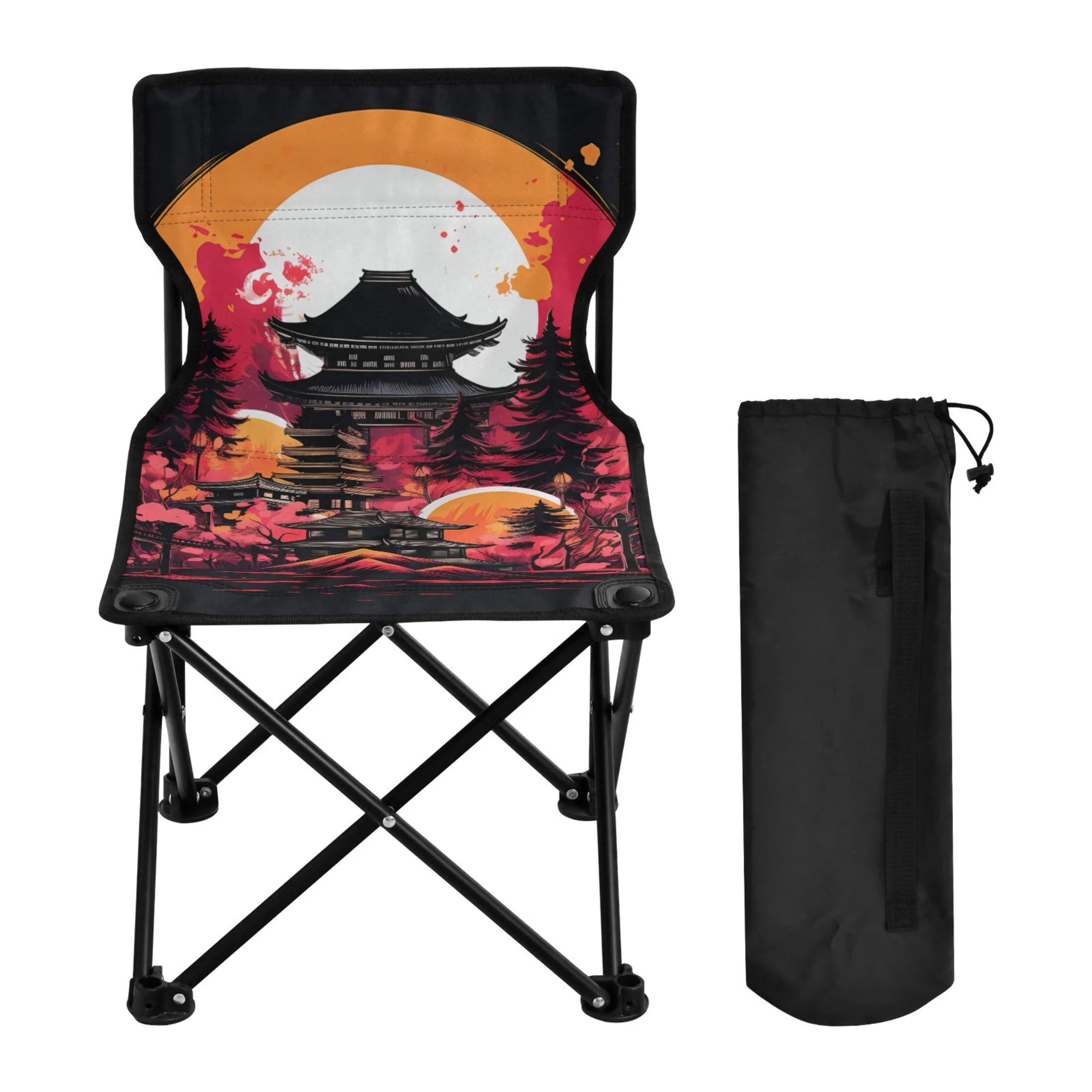 Magic Towels in Red Portable Camping Chair Outdoor Folding Beach Chair Fishing Chair Lawn Chair with Carry Bag Support to 220LBS