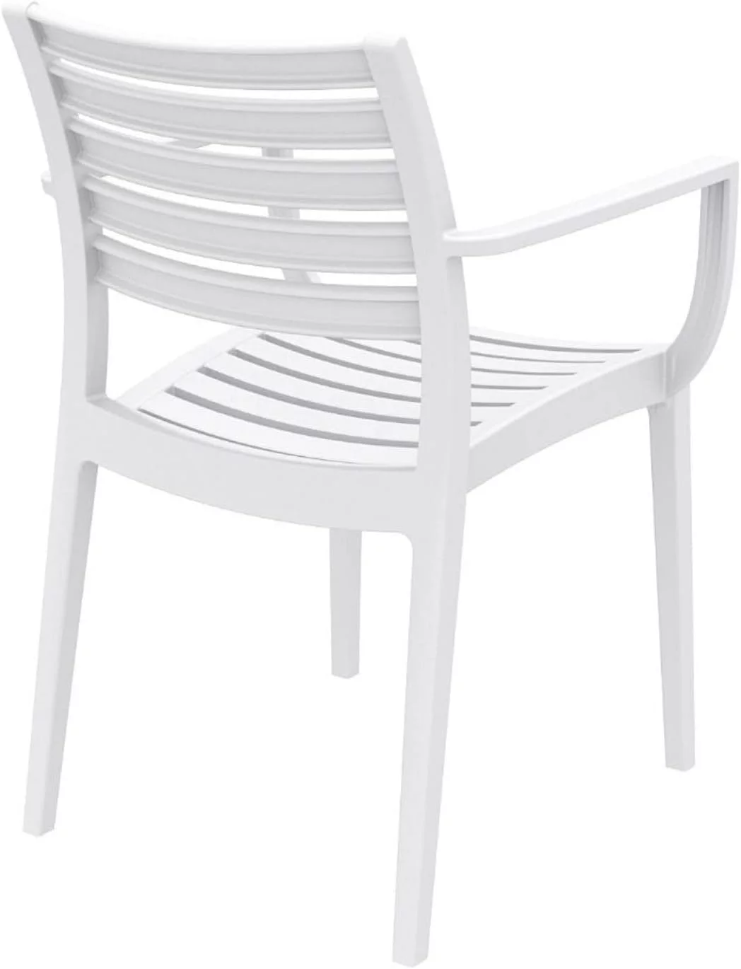 Artemis Outdoor Patio Dining Arm Chair In White (Set Of 2)