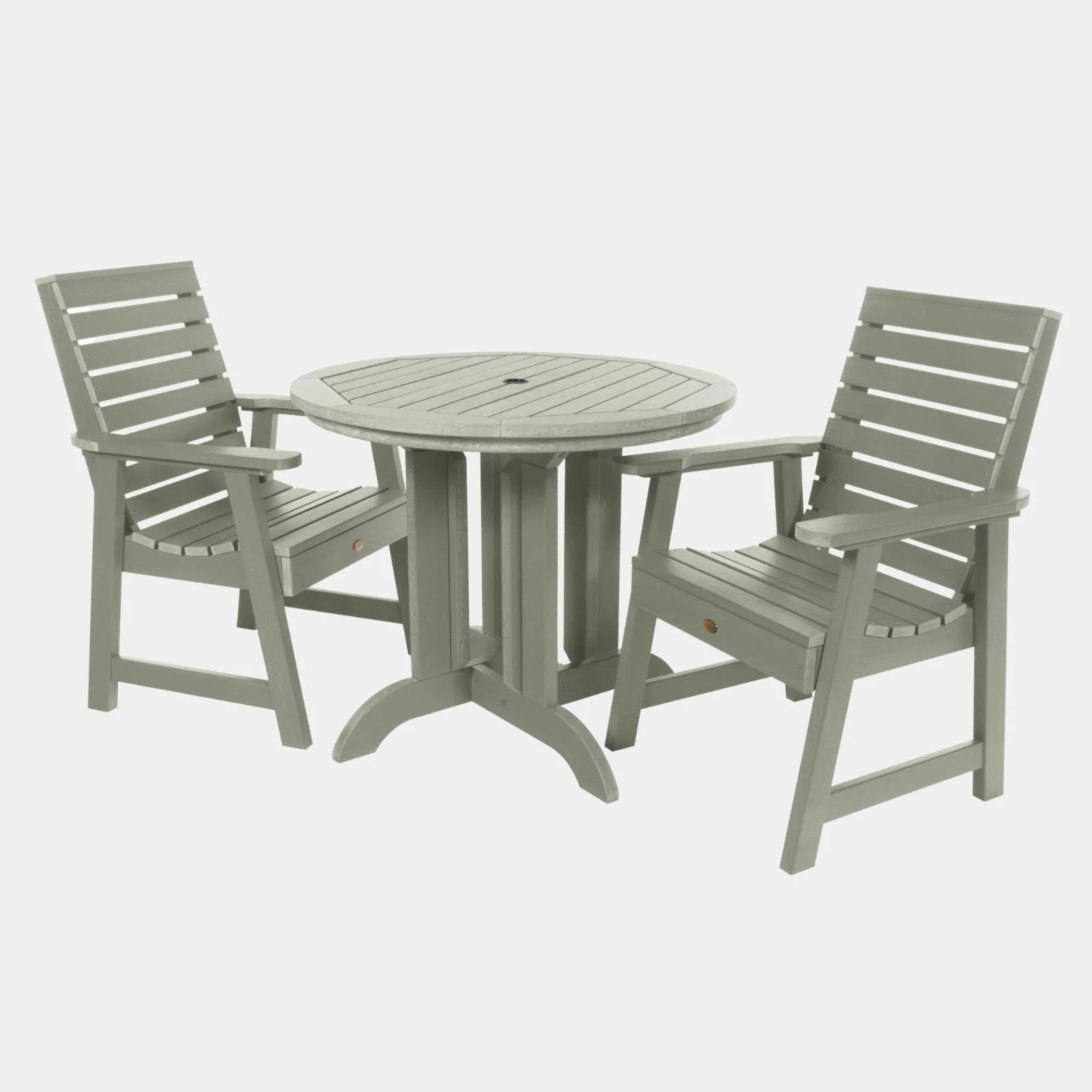 Highwood USA Weatherly 3 Piece Round Dining Set