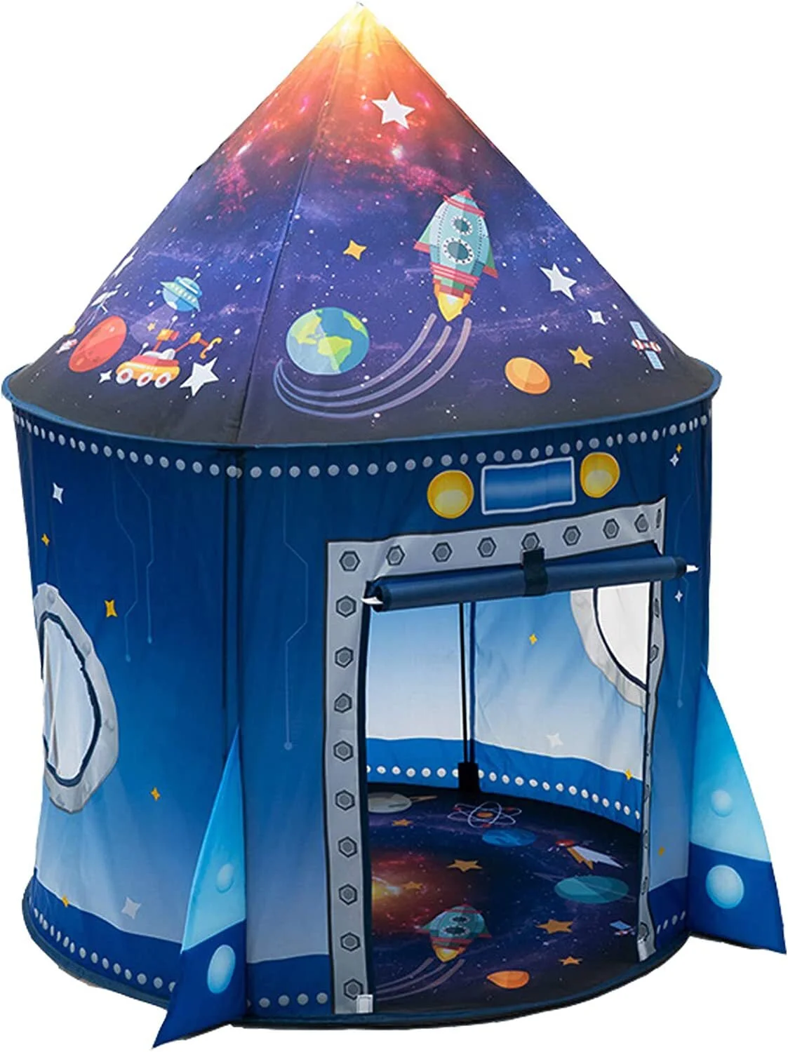 Chak’s Choice Rocket Ship Play Tent for Kids, Astronaut Spaceship Space Themed Pretend Playhouse, Indoor Outdoor Games Party Children Pop Up Foldable Tent, Boys Girls Birthday Christmas Gifts