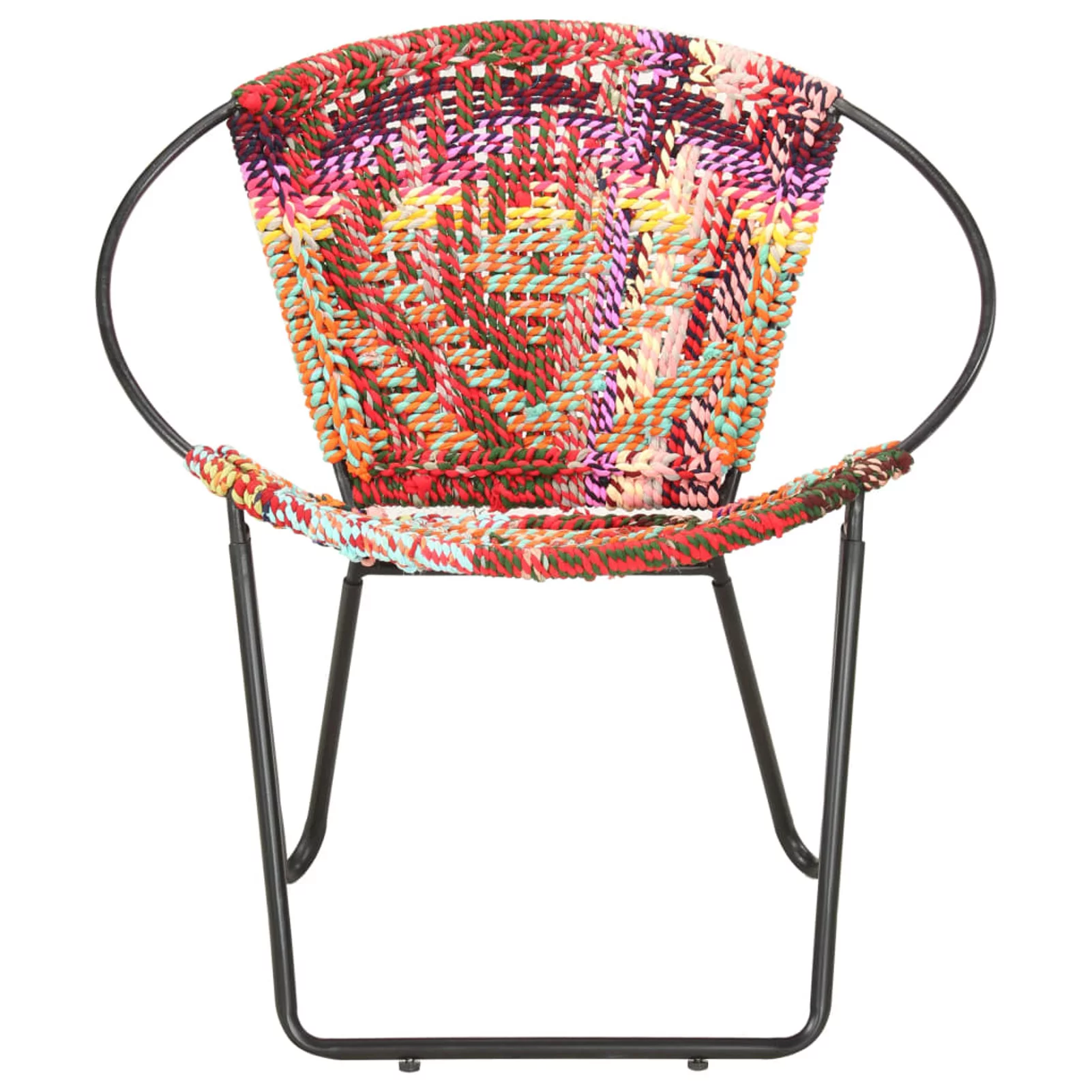 Walmeck Circle Chair Multicolors Chindi Fabric