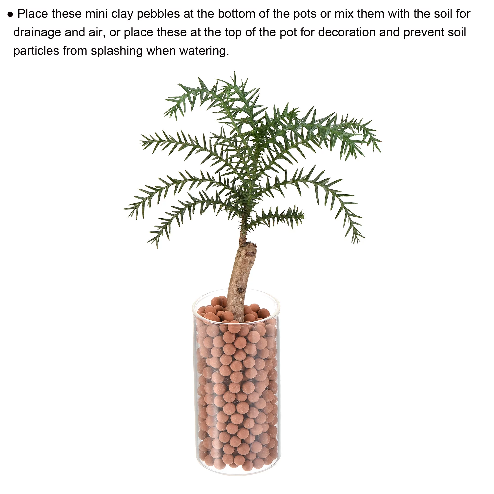 Uxcell 7-8mm 0.88 Lbs Clay Pebbles Red Gardening Potted Balls for Hydroponic Growing