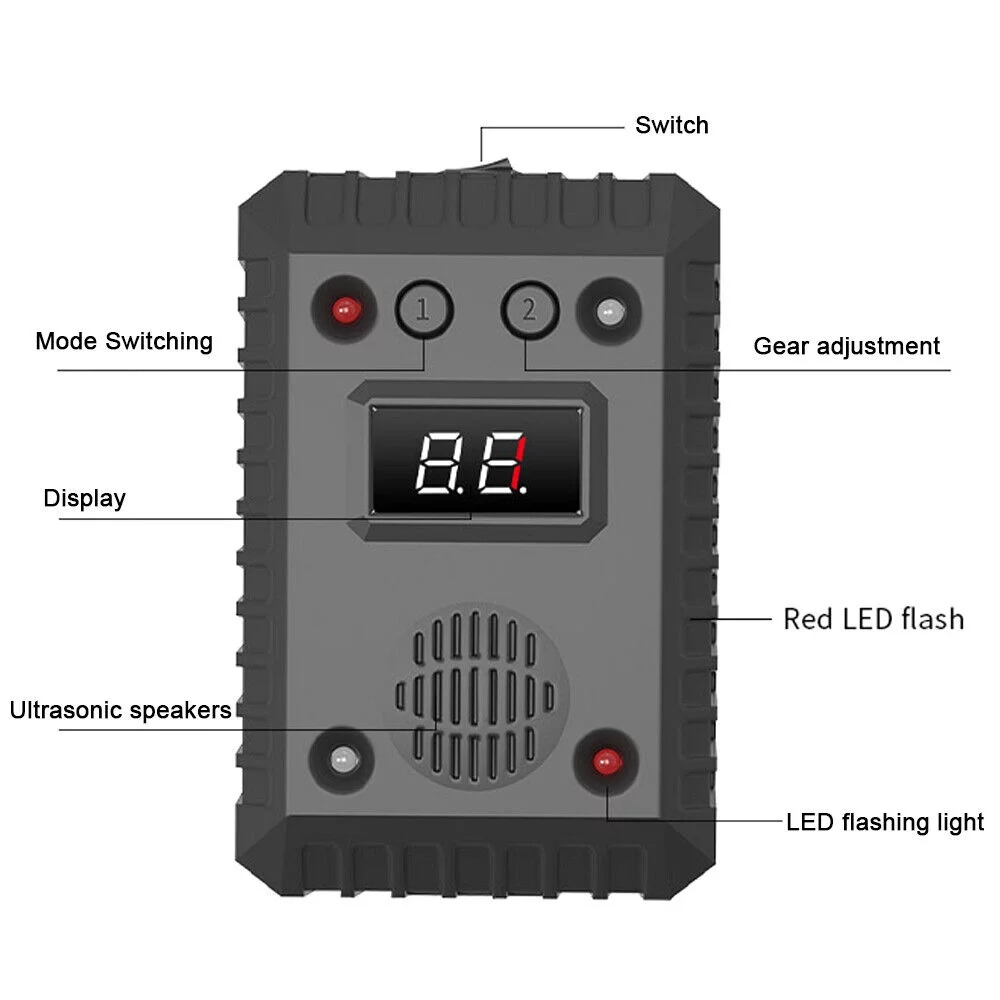 DFITO Car Vehicle Ultrasonic Mouse Repeller, Under Hood Animal Repeller, Mice Repellent(Batteries not included)
