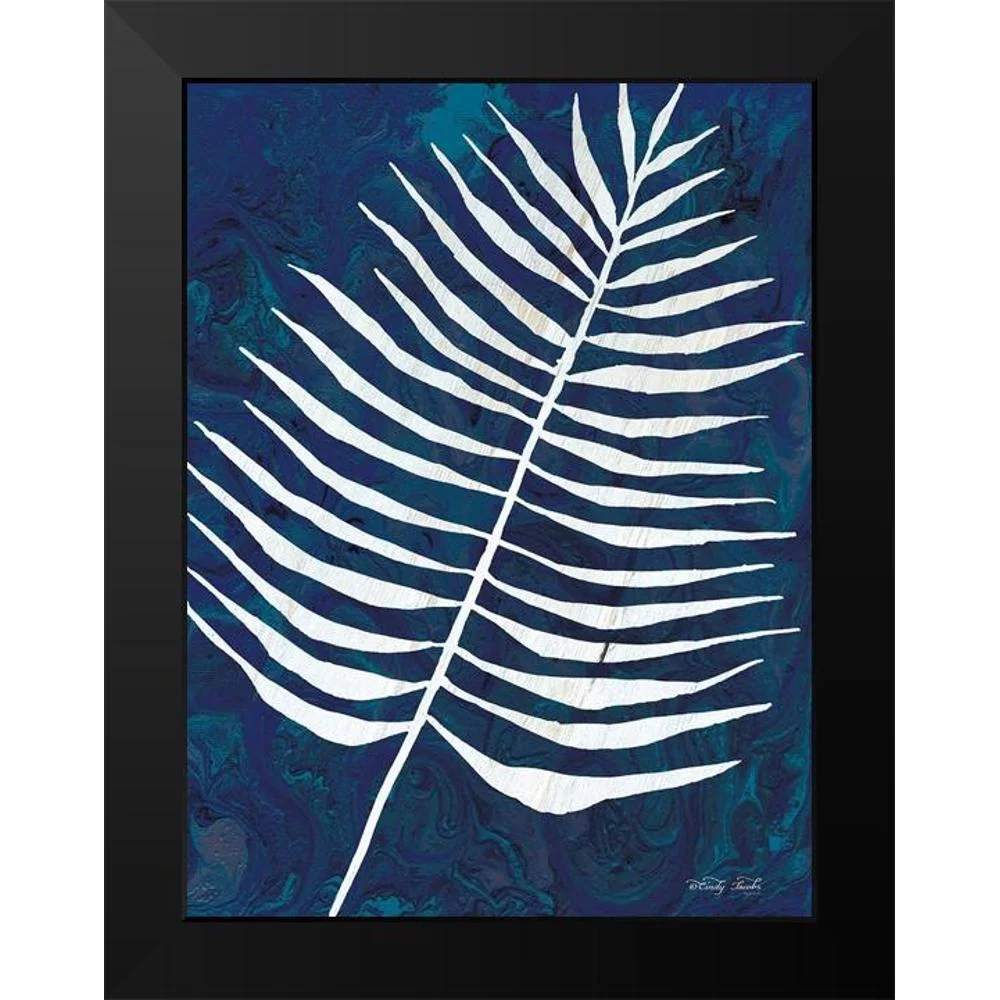 Jacobs, Cindy 12x14 Black Modern Framed Museum Art Print Titled - Navy Areca Leaf