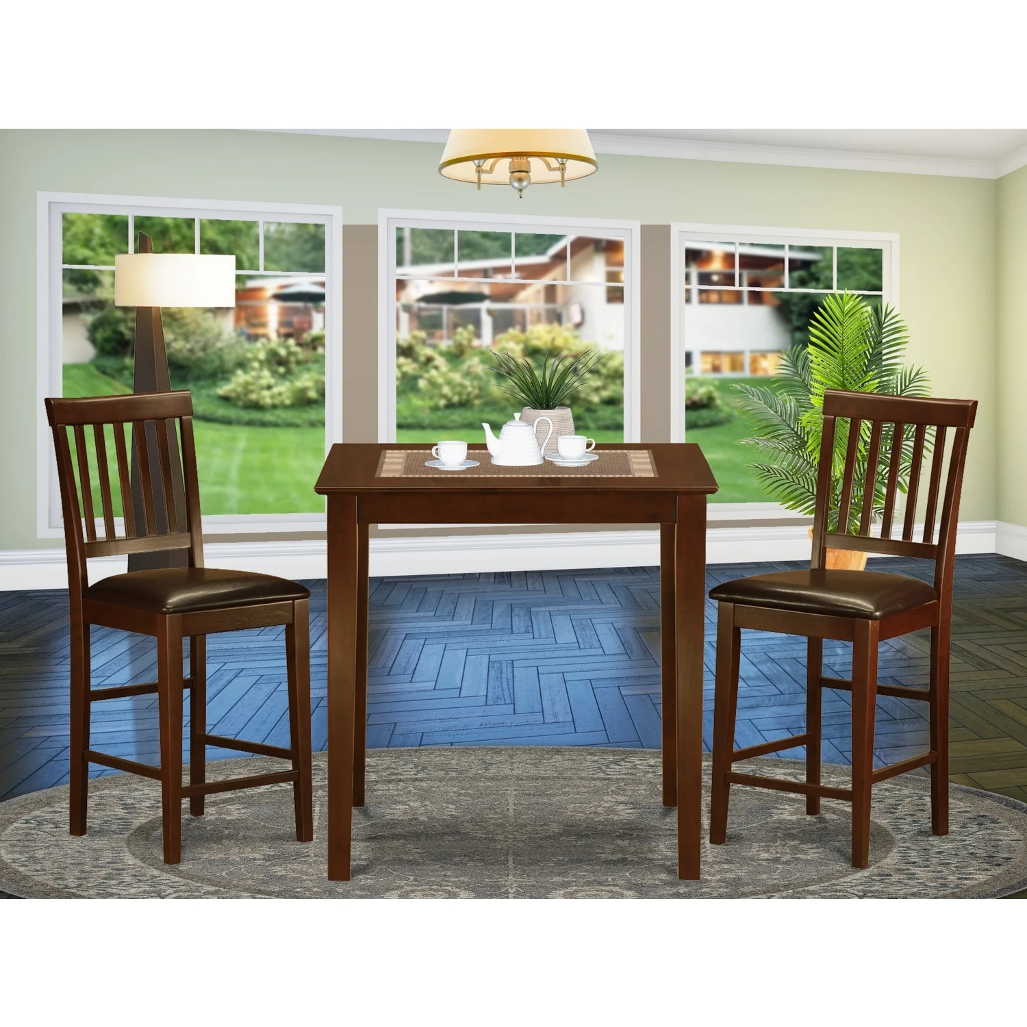 HomeStock Rustic Refinement 3-Pc Counter Height Table Set