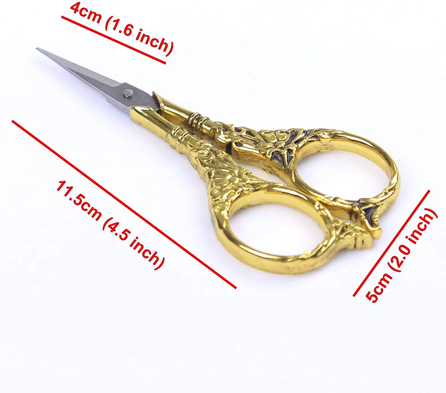 NAMZI Vintage European Style Scissors Stainless Steel for Cross Stitch Cutting Embroidery Sewing Handcraft Craft Art Work DIY Tool(Gold)