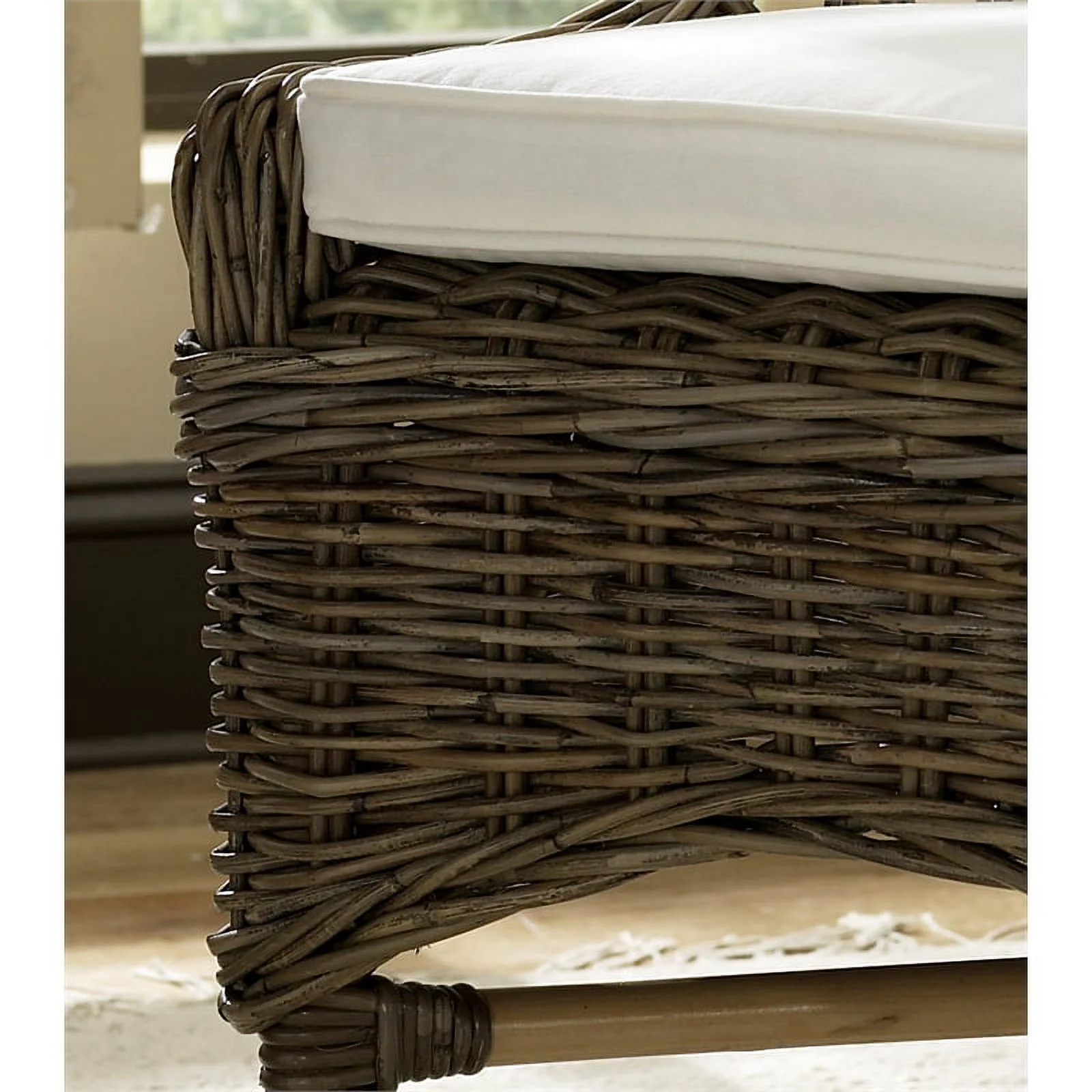 Padma's Plantation Wicker 2 Pc. Crossweave Dining Chair Set in Kubu Gray