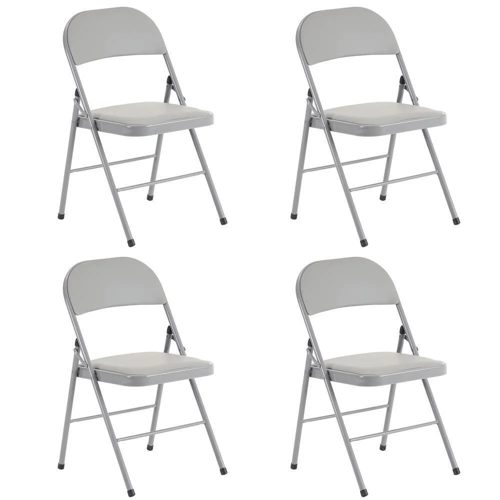 4-Pack Vinyl Padded Seat Metal Folding Chair Heavy Duty Durable Dining Chairs
