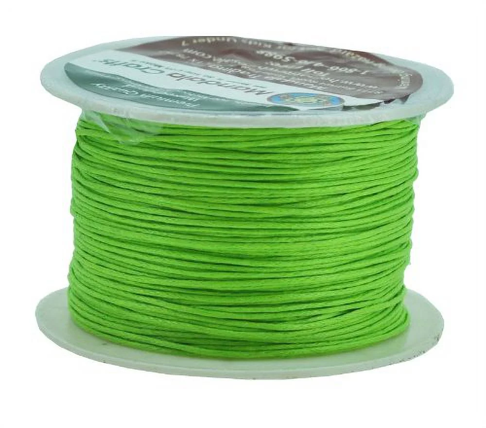 Mandala Crafts 1mm 109 Yards Jewelry Making Beading Crafting Macramé Waxed Cotton Cord Thread (Lime Green)