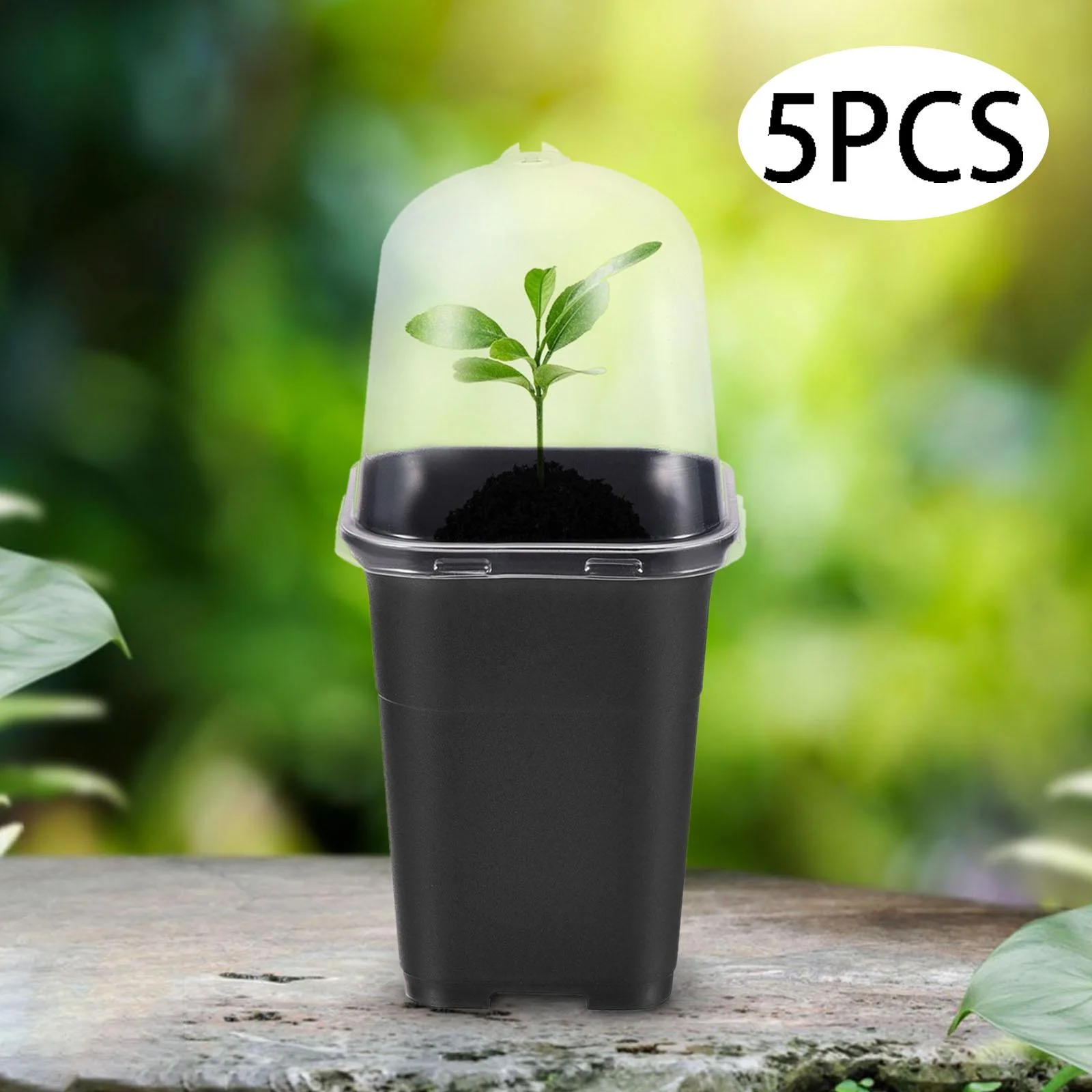 SunniMix 5Pcs Flower Pot Garden Plant Pots Mini Landscaping Plants Plant Nursery Pots Black