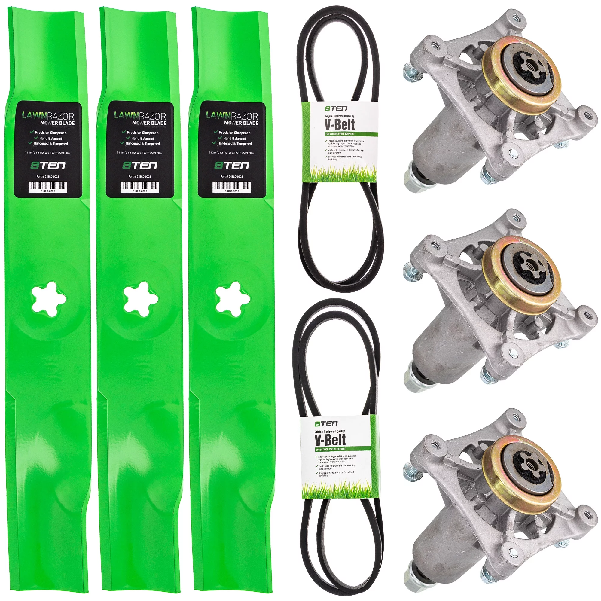 8TEN Blade Spindle Belt Kit for Husqvarna 48 inch YTH 2448 MK1005407