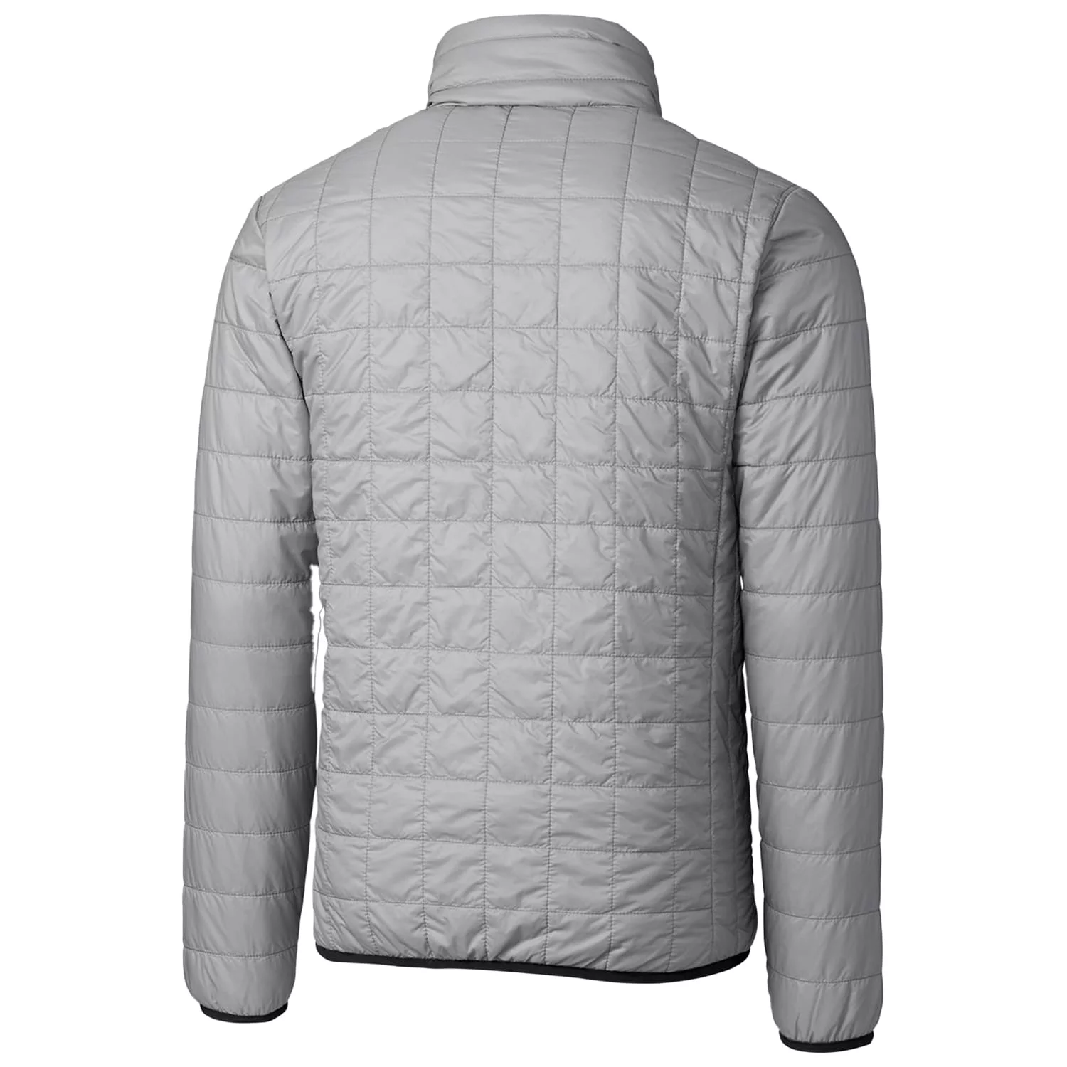 Cutter & Buck Gray Grambling Tigers Primary Team Logo Rainier PrimaLoft Eco Insulated Full-Zip Puffer Jacket