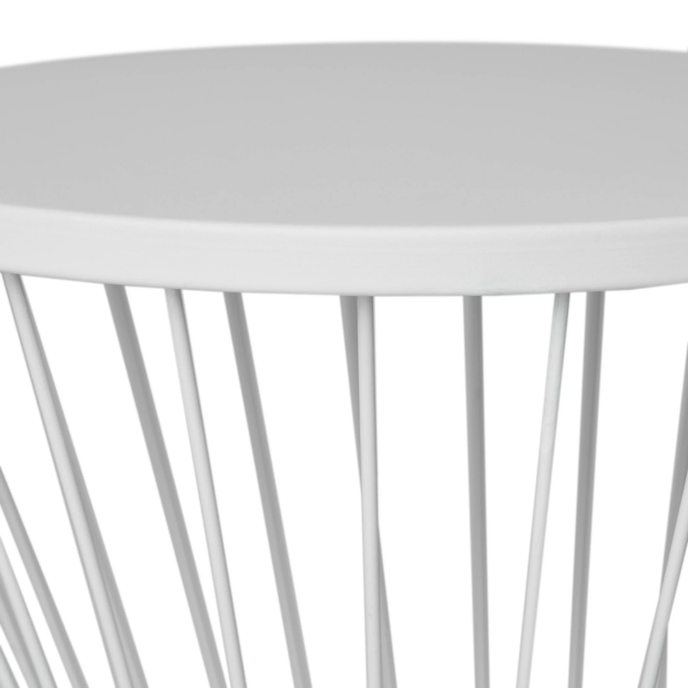 Wrought Iron Patio Side Table - White
