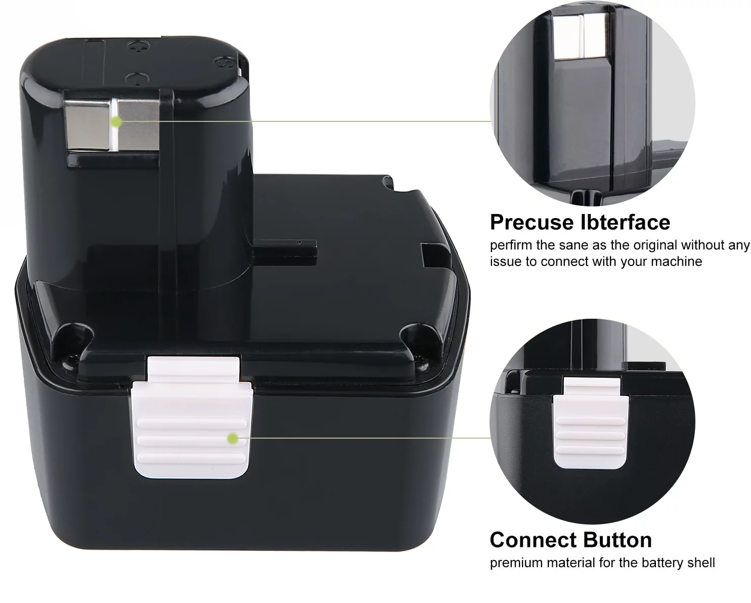 2Pack 14.4v 4.0Ah Replacement Ni-Mh Hitachi Battery Compatible with 1EB1414 EB1414S EB1424 EB14B EB14S 324367