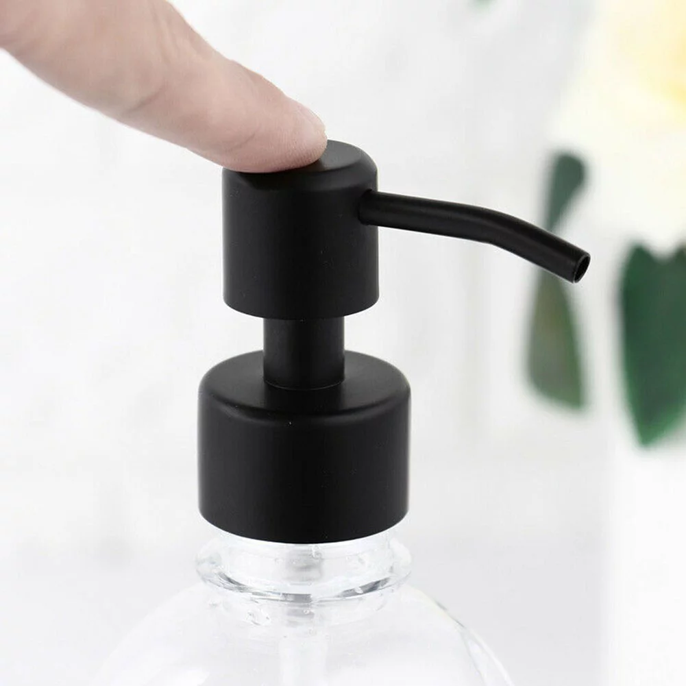 Yannee 2 Pcs Liquid Lotion Dispenser,Stainless Steel Soap Pump,Replacement Bottle Jar Tube, Lotion Pump Shampoo Sprinkler,Dumb Black