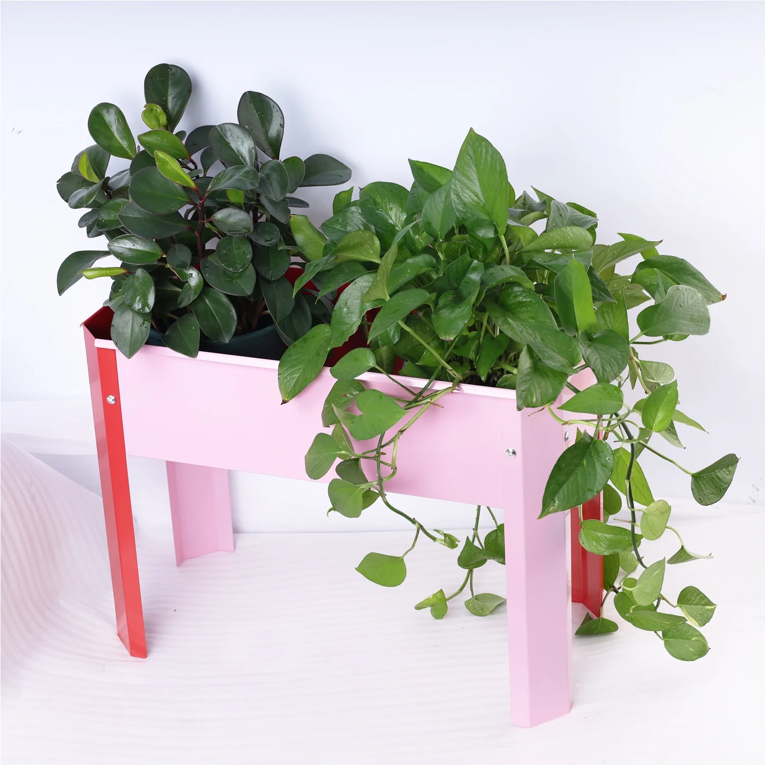 Elevated Mini Metal Outdoor Flowerpot Box for Backyard and Terrace  Large Suitable Flowerpot for Vegetables and Flowers  Stylish and Functional Garden Bed