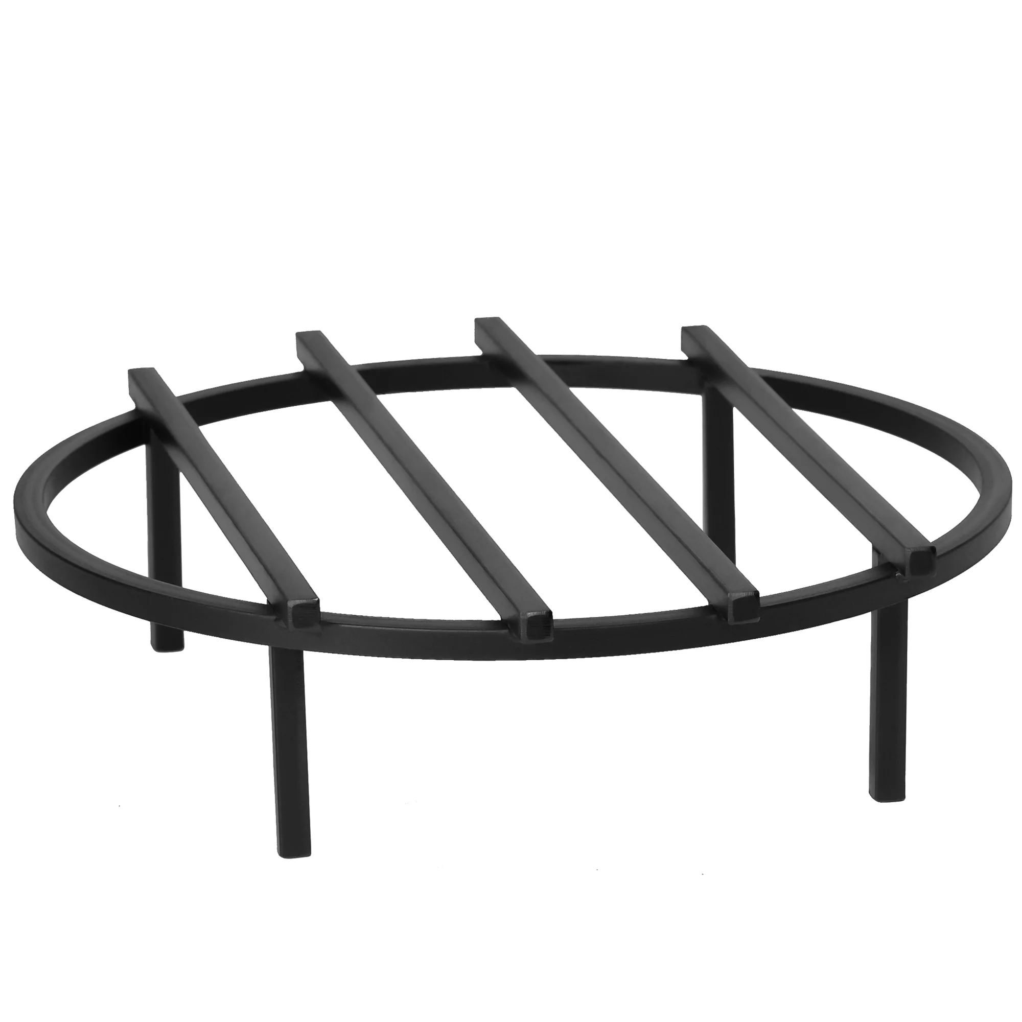 SteelFreak 18 Inch Steel Round Classic Style Fireplace Firepit Grate, Black