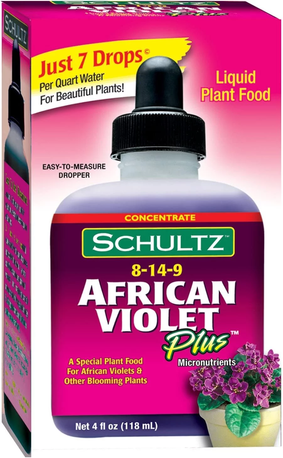 Schultz African Violet Plus Plant Food 8-14-9, 4 fl oz. 1061