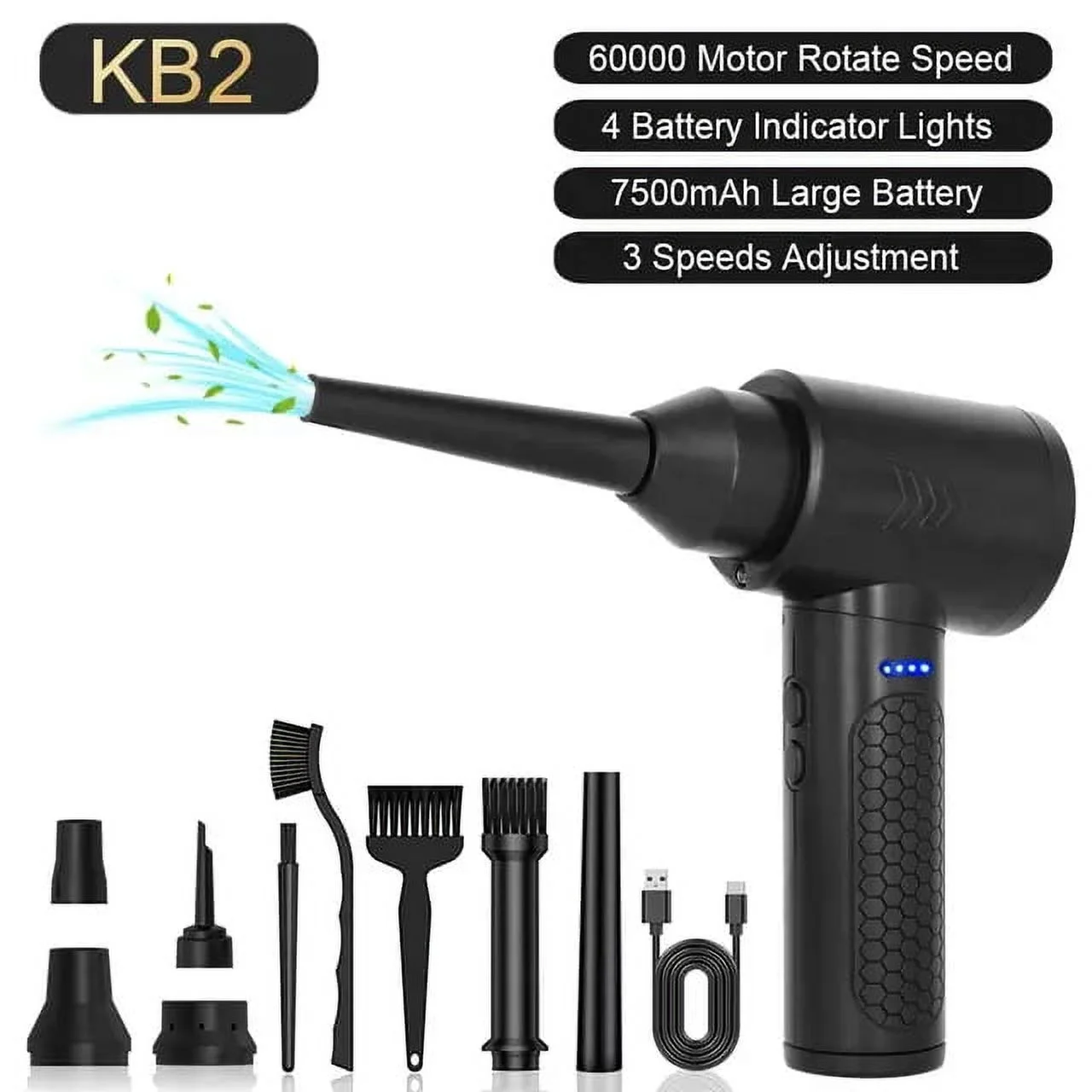 Cordless Air Duster 90W  Wireless Gel Gun Air Blower Gun Cleaner For PC Computer Keyboard Cleaning Car Laptop