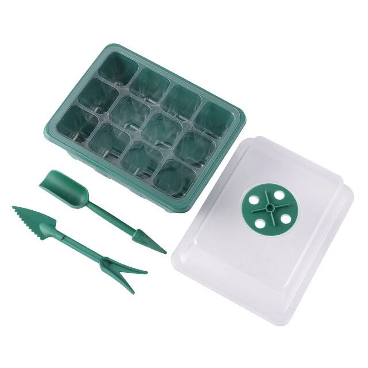 6/12 Cell Seedling Starter Nursery Box Gardening Transplanting Fork Shovel Plant Succulent Propagation Cultivation Planter 5 Set