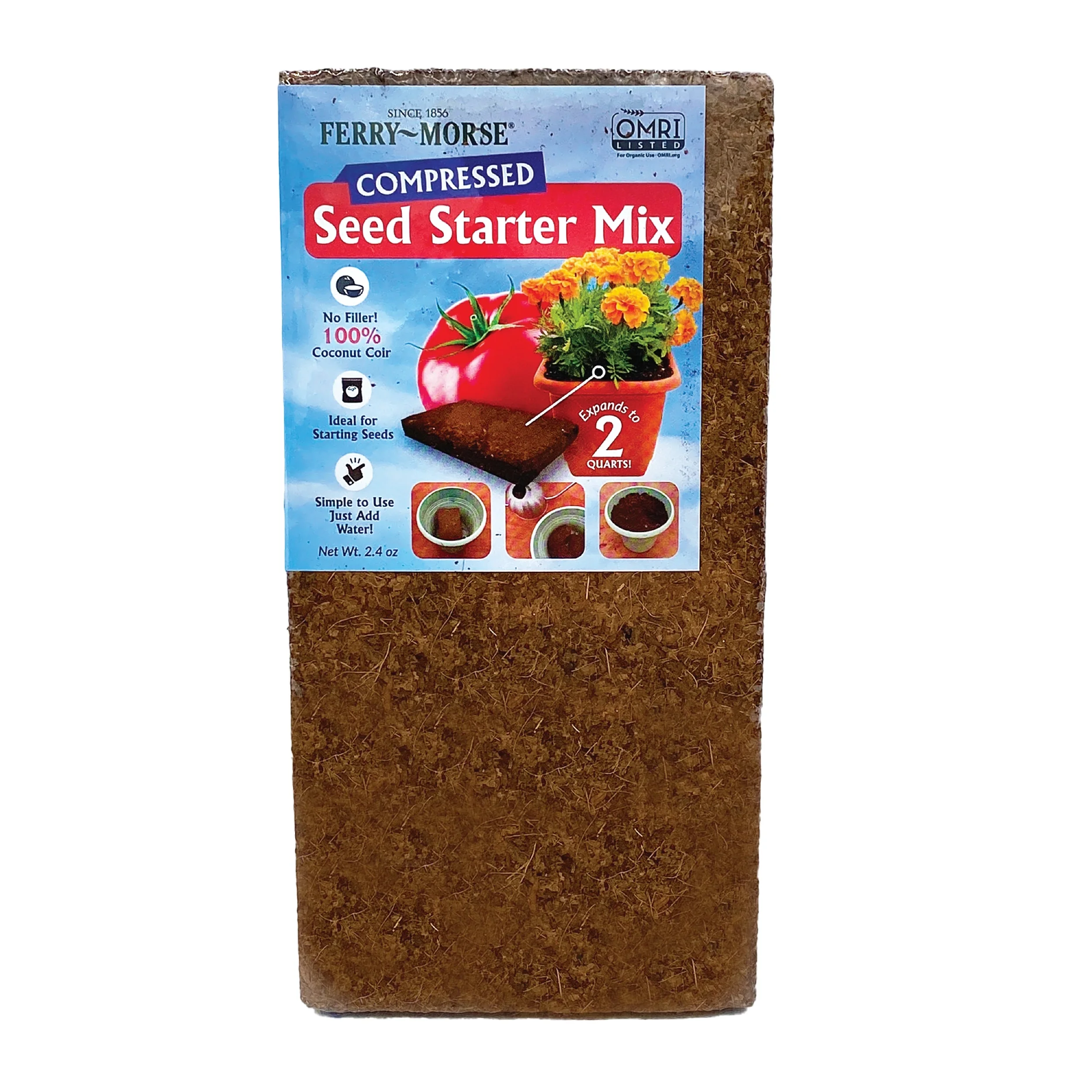 Ferry-Morse Organic Seed Starter Mix Compressed Soil, 24 Pack(48 Quarts/ 12 Gallons)