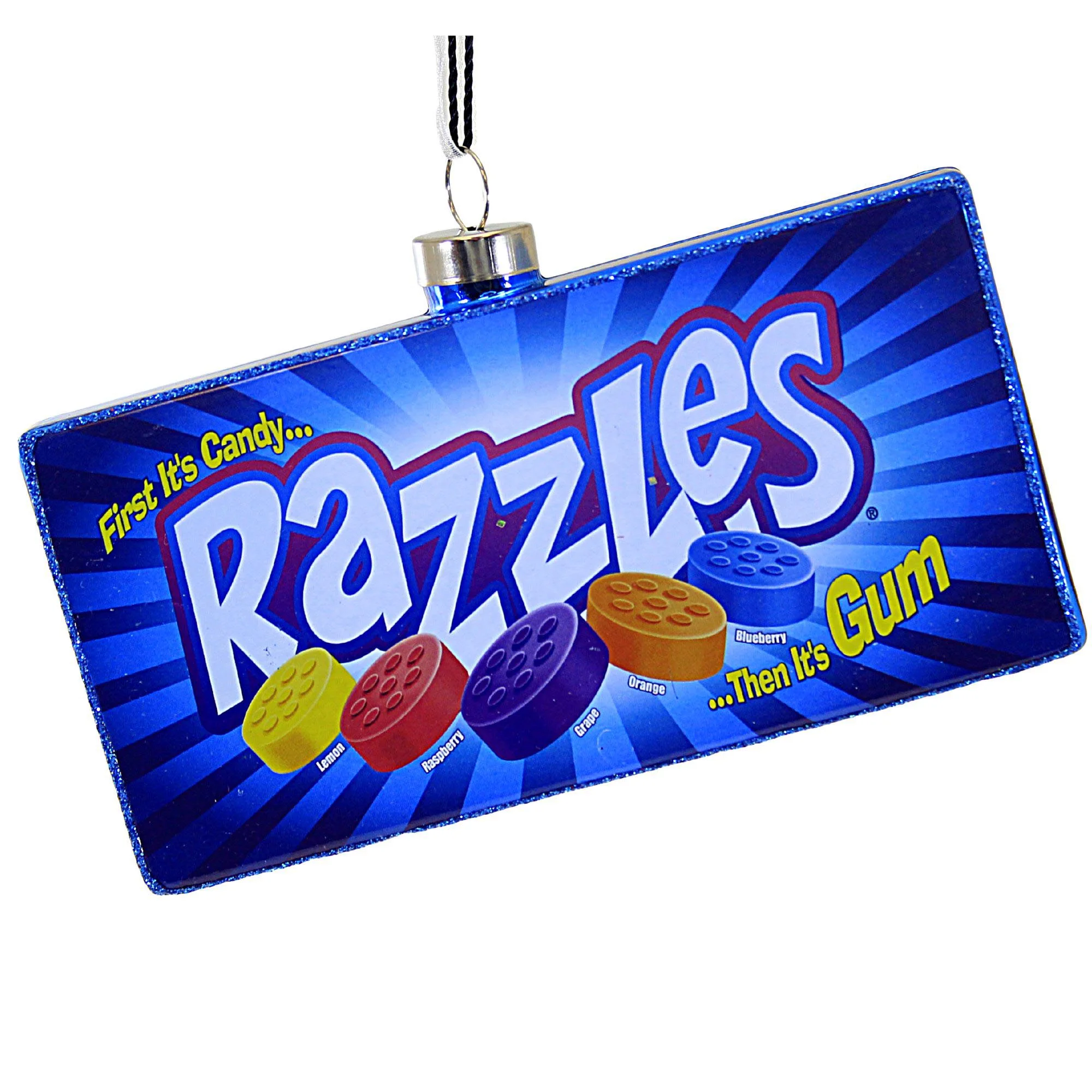 Kat + Annie Razzles - 1 Glass Ornament 3 Inch, Glass - Ornament Candy Gum Sweet Treat Rainbow 88111