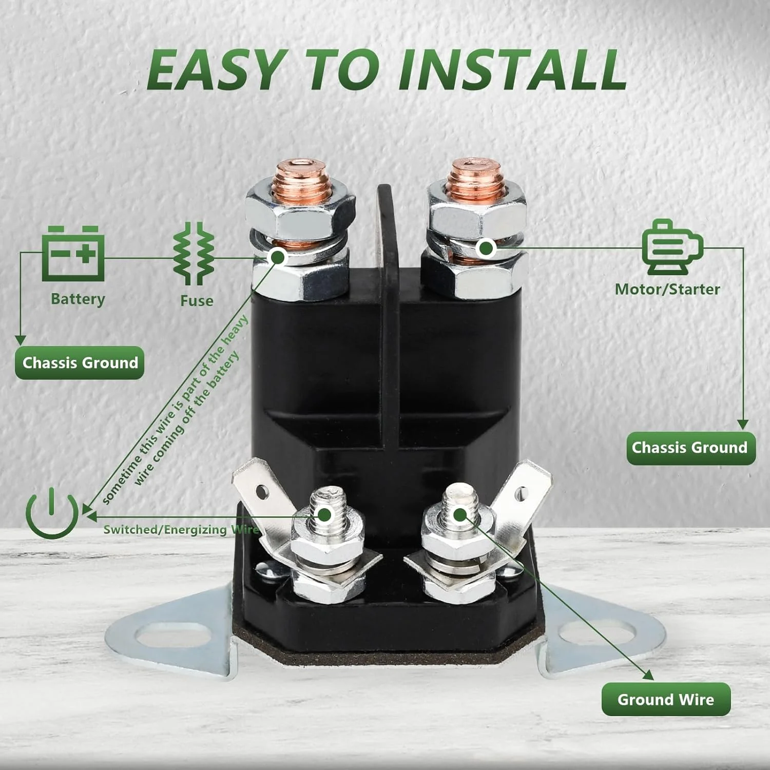 117-1197 Starter Solenoid for Toro Exmark Timecutter ss5000 z4200 ss4225 ss4235 Zero Turn Lawn Mower, Replace Part #784-1221-210 104-3189 E513075 1-513075 212655 28-4210 47-1910