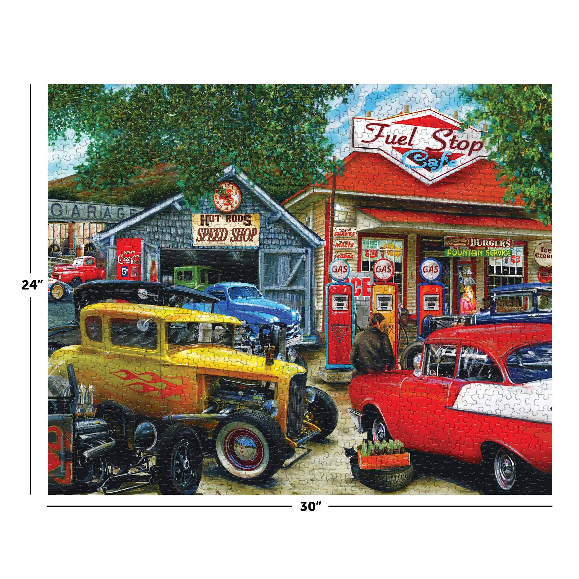 Hot Rod Café 1000 Piece Adult Jigsaw Puzzle By Springbok Puzzles