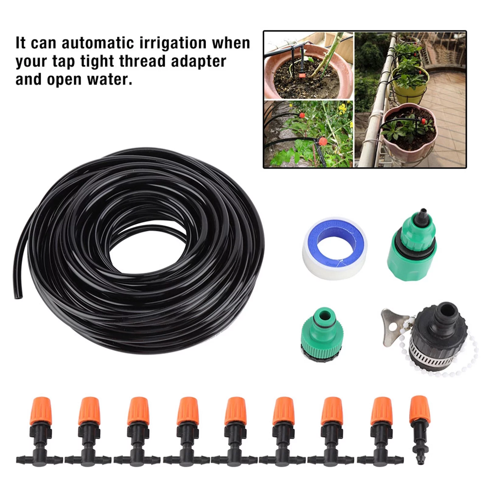 Water Irrigation Supplies 15 Meter Water Irrigation Set Spray Atomization Watering Auto System Tools Garden Supplies