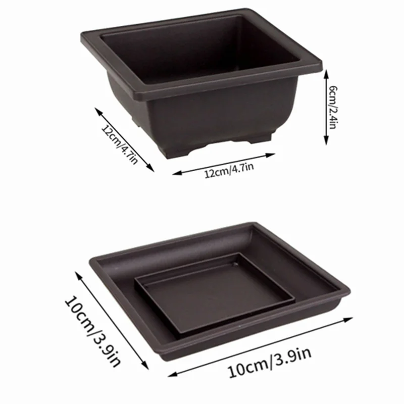 Flowerpots Imitation Purple Clay Succulent Plants Pots Outdoor Garden Landscape Bonsai Pot Trays Rectangular Square Planter