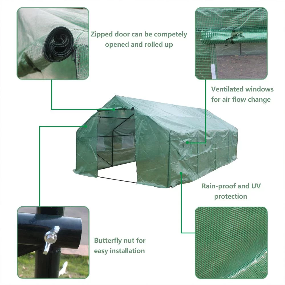 UBesGoo 20x10x7  Walk in Tunnel Greenhouse w/ Roll up Window
