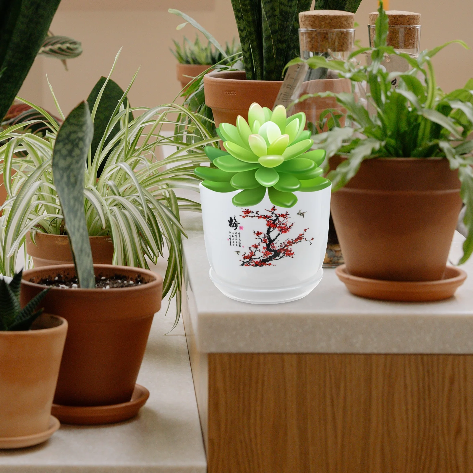 Indoor Plant Pots 2 Pcs Planter Bowl for House Plants Flowerpot Round Container Extra Large Pp Resin
