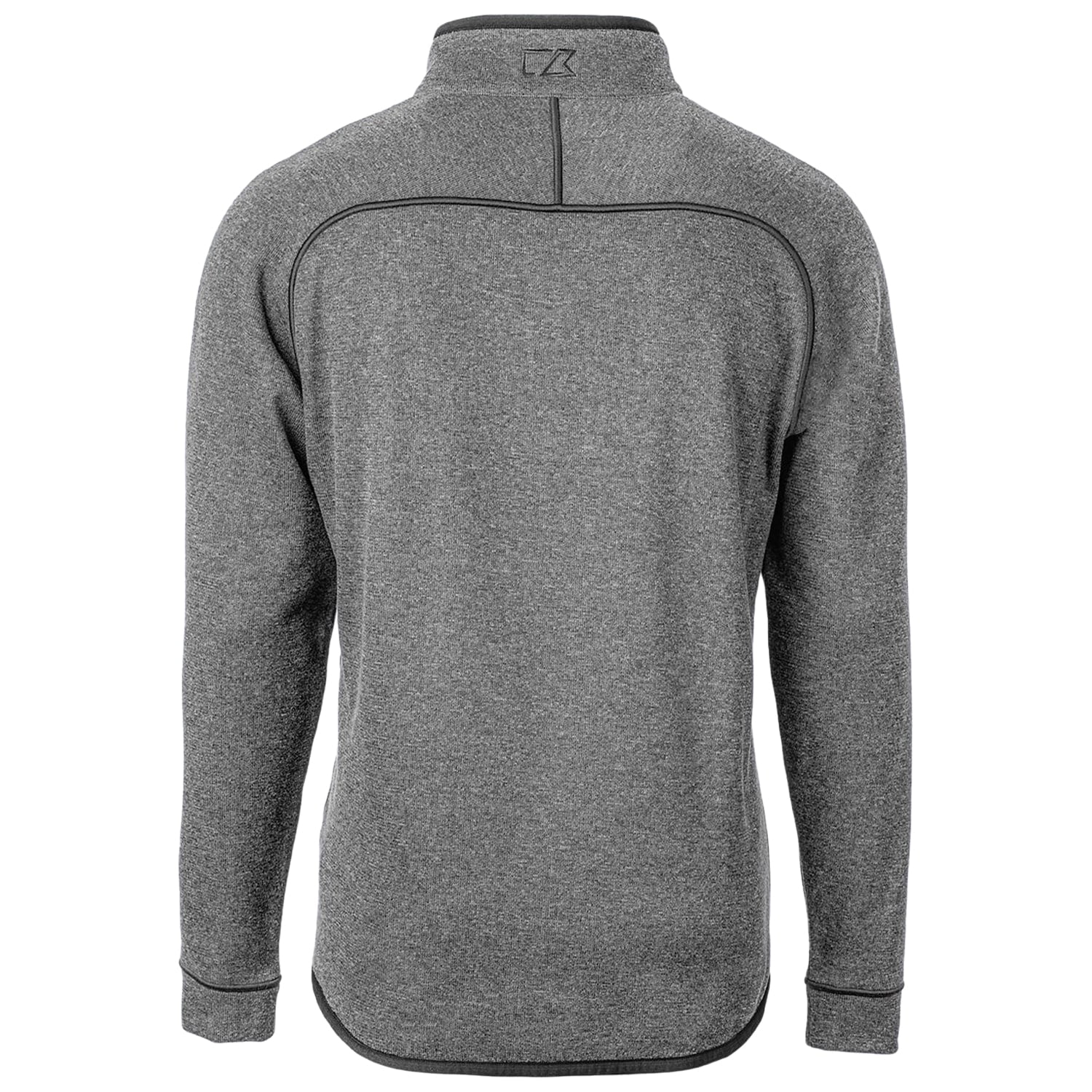 Men's Cutter & Buck Heather Gray Auburn Tigers Mainsail Sweater-Knit Half-Zip Pullover Jacket