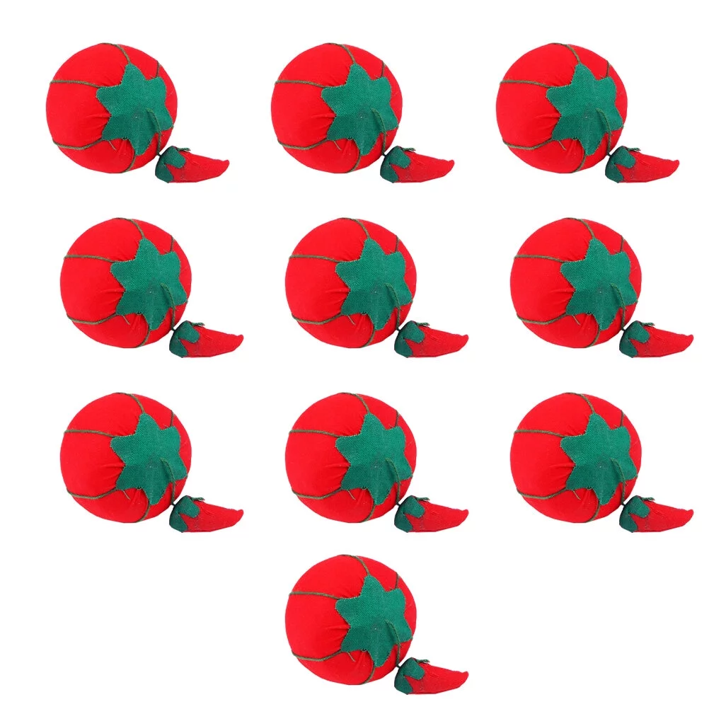 NUOLUX 10Pcs Tomato Shaped Needle Pin Cushion DIY Handcraft Tool for Stitch Sewing