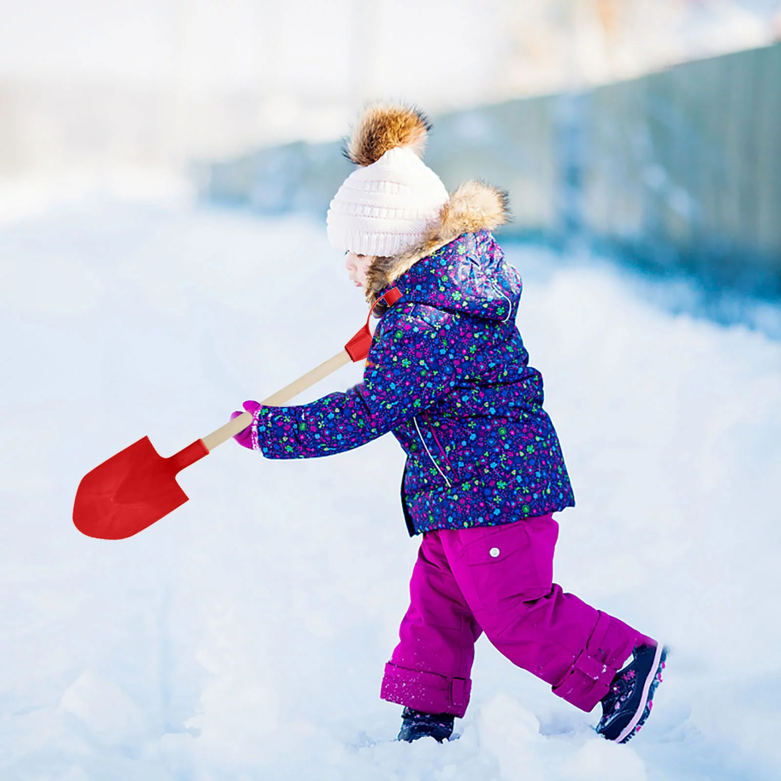 Beach Toy 1Pcs Children'S Snow Shovel Children'S Beach Shovel With Wooden Handle Wood Pp