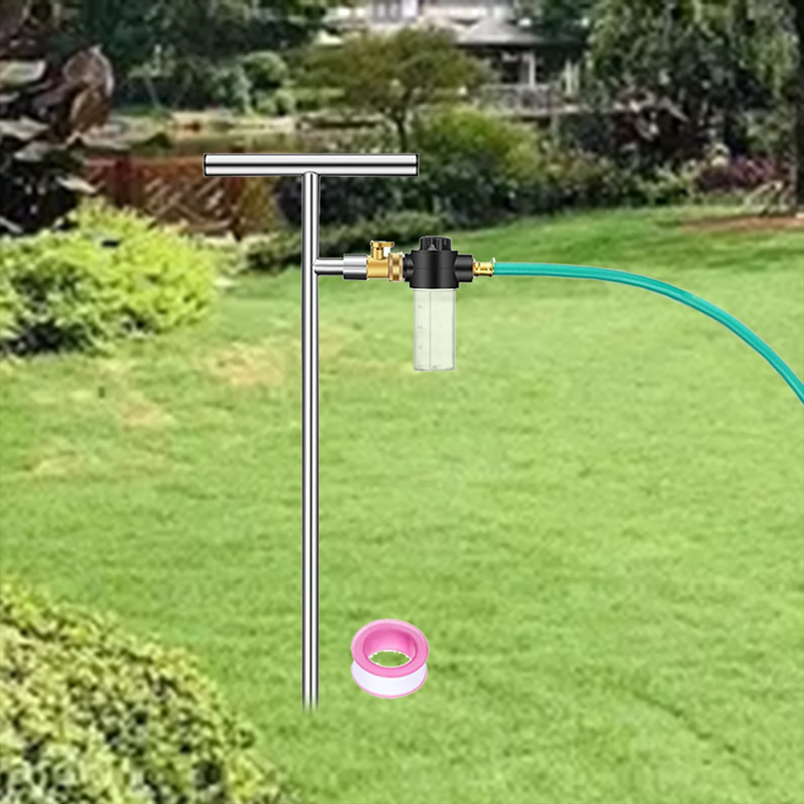 kesoto Tree Watering Spike Irrigation System T Handle Rust Proof Simple Installation for Outdoor Plants Garden Tool with Brass Valve