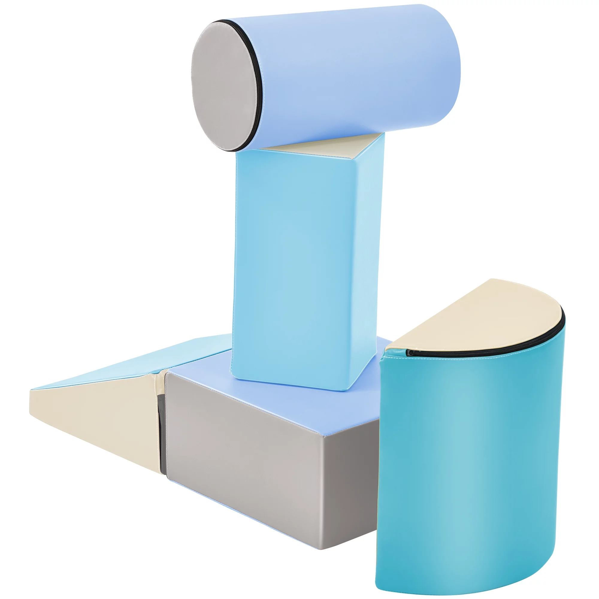 DeeHome Soft Climb and Crawl Foam Playset, Safe Soft Foam Nugget Shapes Block for Infants, Preschools, Toddlers, Kids Crawling and Climbing Indoor Active Stacking Play Structure