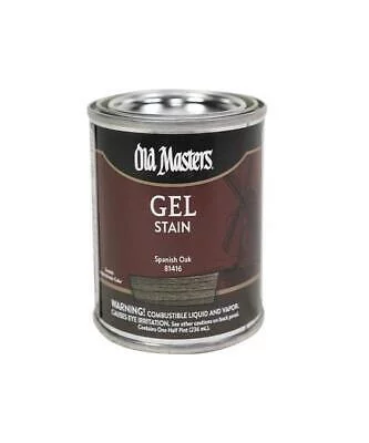 Old Masters Semi-Transparent Spanish Oak Oil-Based Alkyd Gel Stain 0.5 pt (Pack of 6).