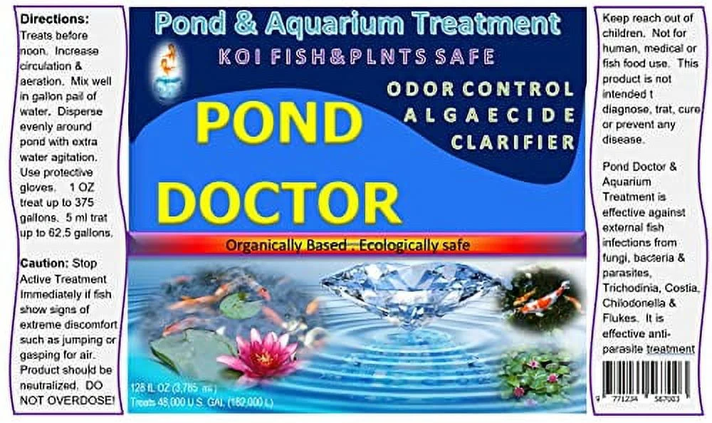 Pond & Aquarium Potassium Permanganate Solution/Clarifier/KOI Fish and Plants Safe/Same Day Ship / 128 OZ / 1 GAL