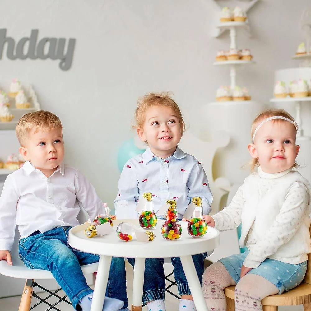 IKOMMI 12PCS Christmas Booze Balls Clear Plastic Christmas Fillable Tree Ornaments Christmas Tree Baubles Ornaments Candy Water Bottle Bulbs Pendant Balls for Holiday Xmas Party Decorations