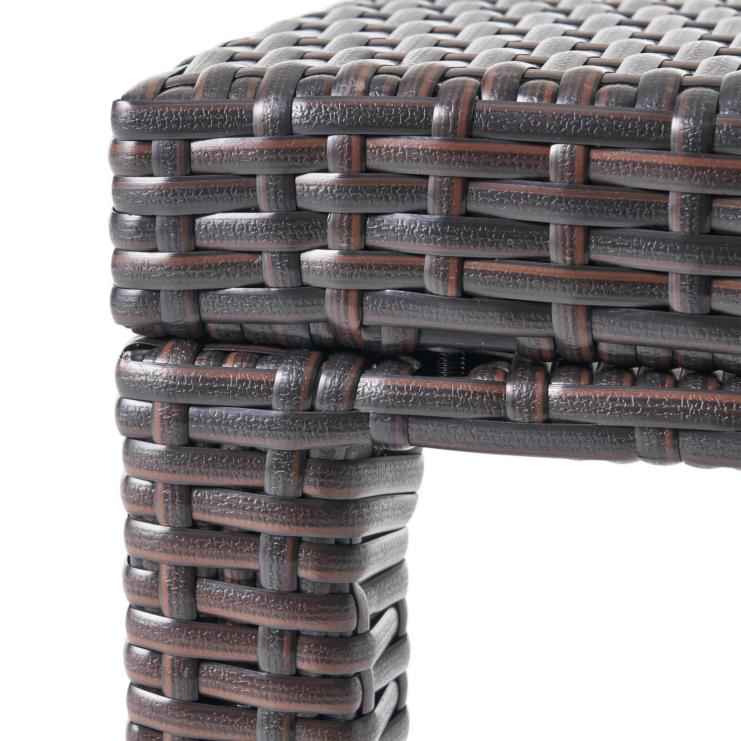 Outdoor 7-piece Wicker Rectangular Dining Set,Multibrown,White