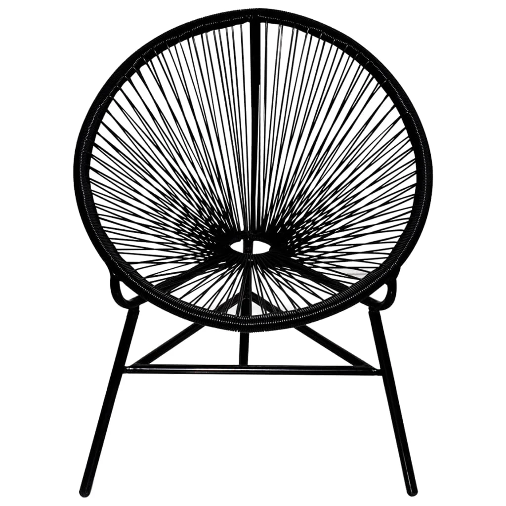 Patio Moon Chair Poly Rattan Black
