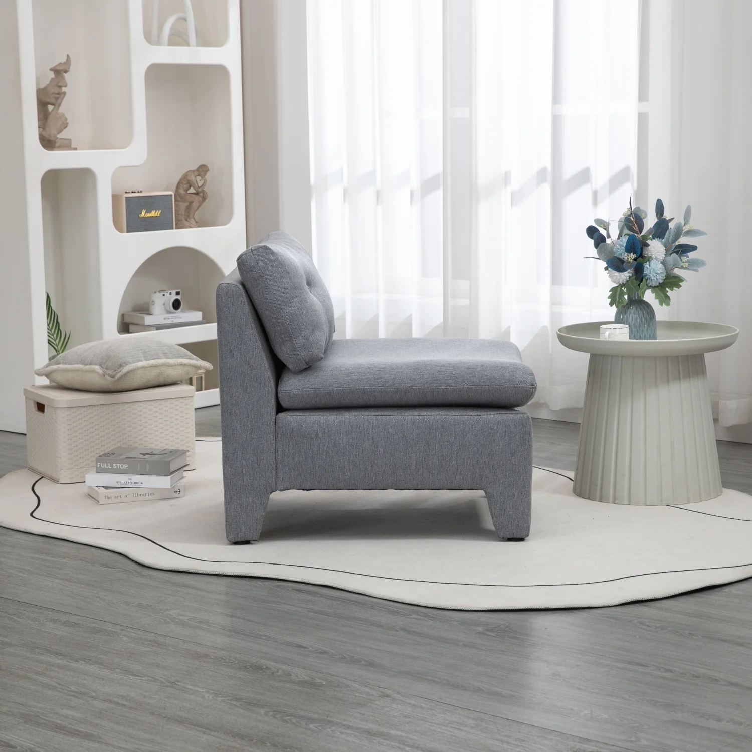 Elegant  Comfortable  and Stylish Cozy Oversized Barrel Chair for Living Room - Deep Cushioned Seat Single Lazy Chair - Household Furniture for Relaxing in Comfort and Elegance - Maximum