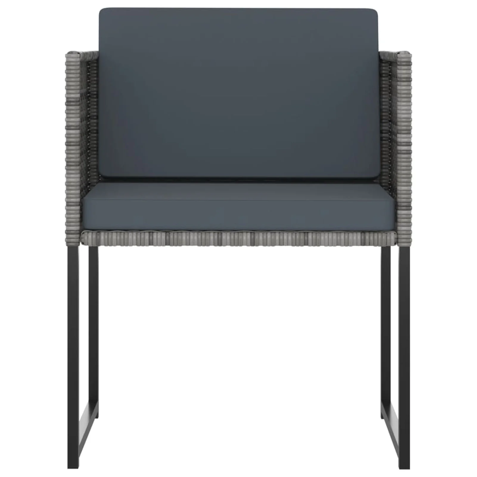 OWSOO 11 Piece Patio Dining Set with Cushions Poly Rattan Gray